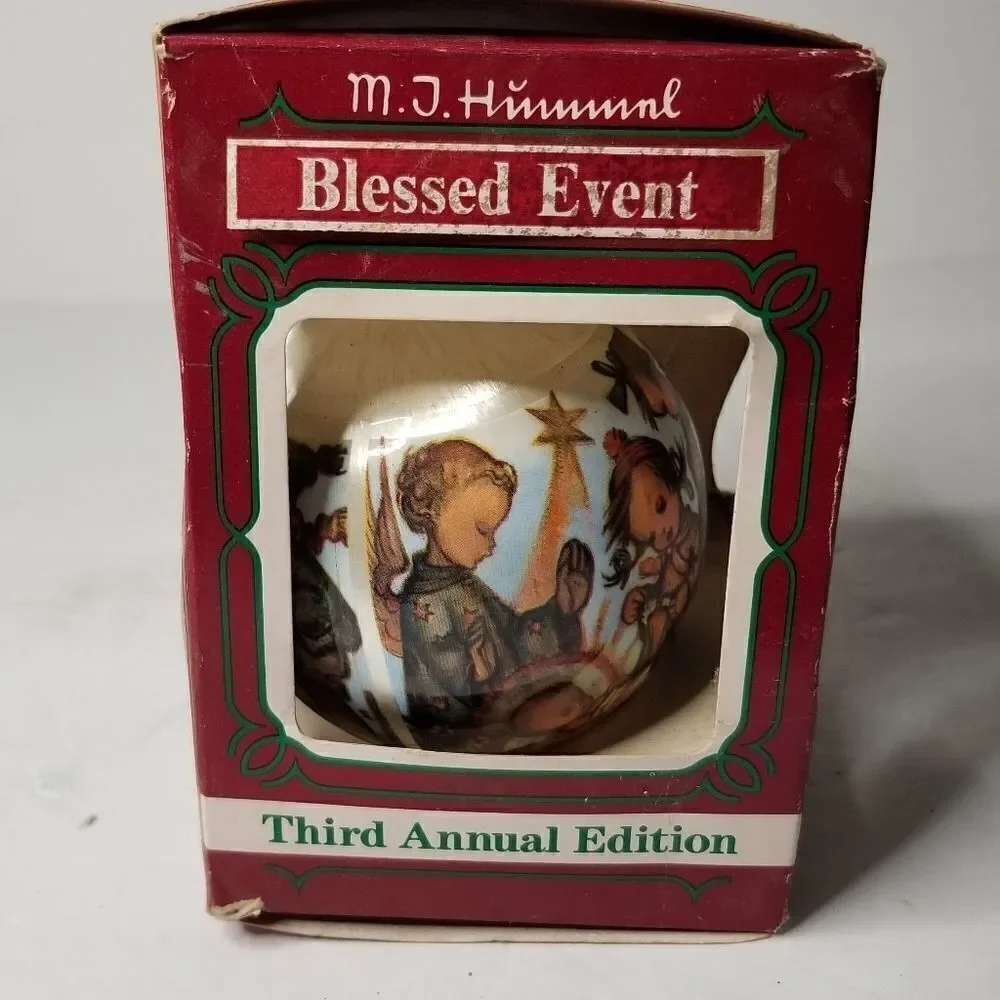 MJ Hummel vintage Christmas ornament bulb 1982 third edition a gift for Jesus